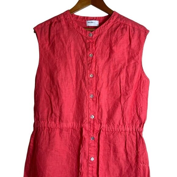 Allen Allen pink 100% linen sleeveless dress. Size medium - Picture 2 of 7